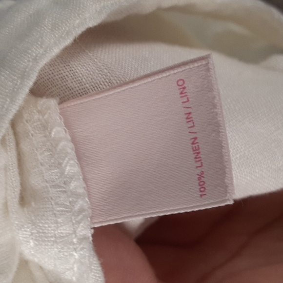 Victoria's Secret White Drawstring Wide Leg Linen Pants - Picture 11 of 11